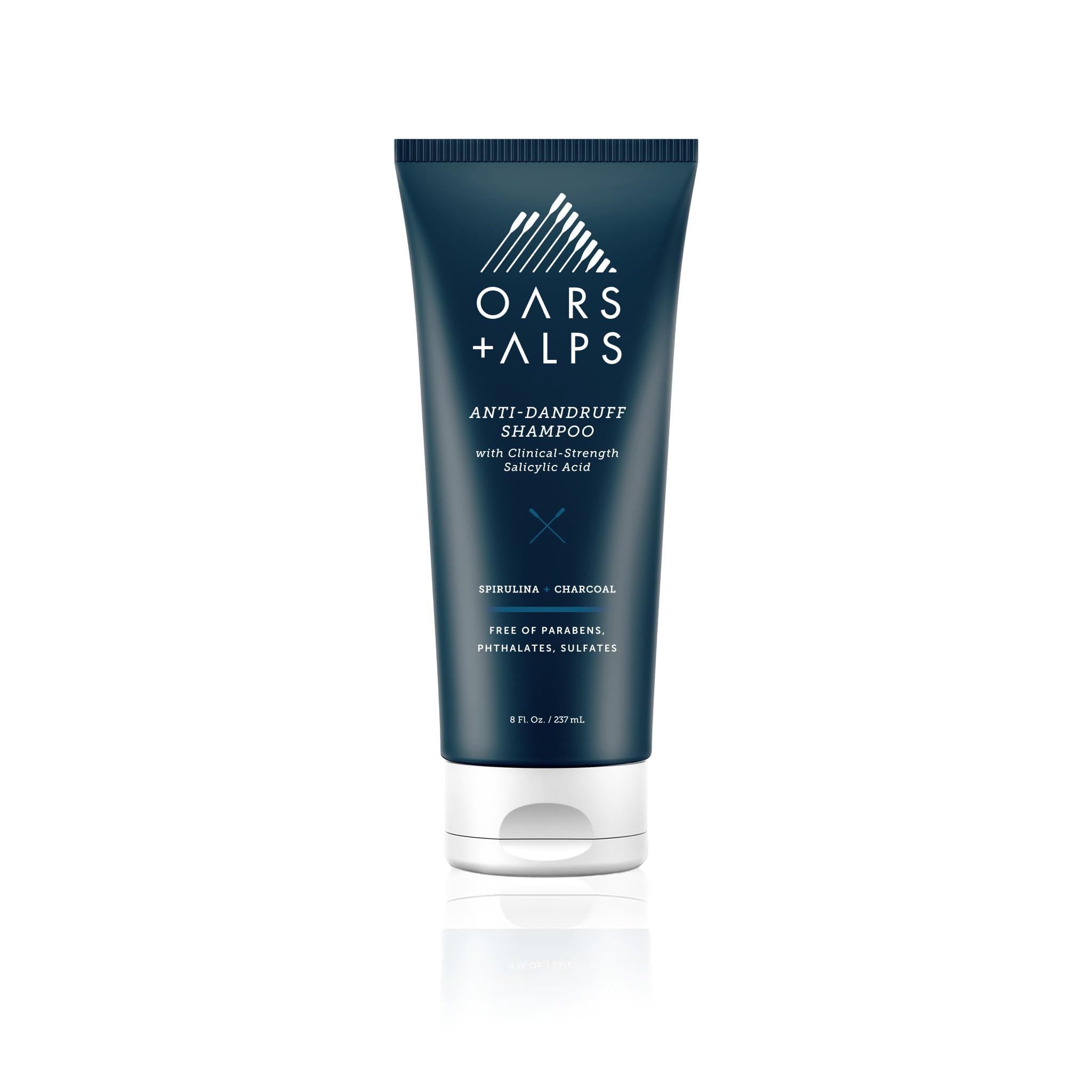 Oars + Alps Anti-Dandruff Shampoo with 2% Salicylic Acid, Made with Spirulina, Charcoal, + Green Algae Extract, 8 Fl Oz